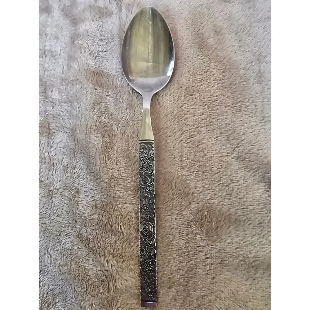 Vintage Stainless Steel Ecko Santiago Floral Embossed Spoon Flatware